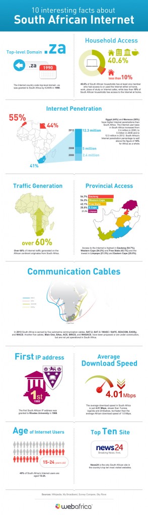 Web Africa South Africa Internet facts infographic